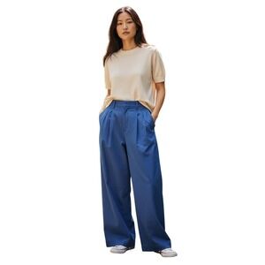 Vintage 1990's Willis Geiger Business casual Blue Pleated Wide Leg Pants Size 4